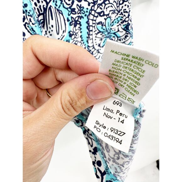 Lilly Pulitzer Blue Floral Juliet Mini Dress Size S - Picture 6 of 6